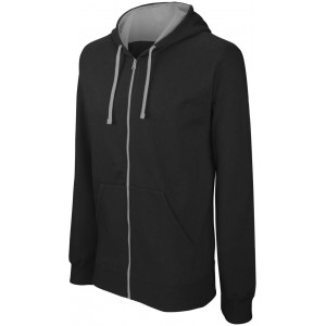 Kariban Contrast f�rfi kapucnis pul�ver, Black/Fine Grey