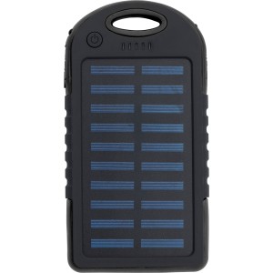 Napelemes powerbank, ABS, fekete