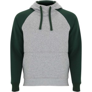 Roly Badet uniszex kapucnis pul�ver, Heather grey, Bottle green