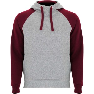 Roly Badet uniszex kapucnis pul�ver, Heather grey, Garnet
