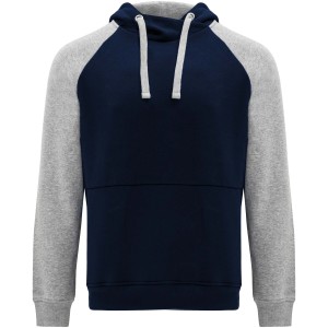 Roly Badet uniszex kapucnis pul�ver, Navy Blue, Heather grey