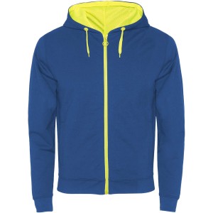 Roly Fuji uniszex cipz�ros pul�ver, Royal blue, Fluor Yellow