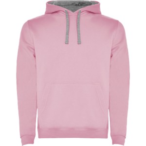 Roly Urban gyerek kapucnis pul�ver, Light pink, Marl Grey